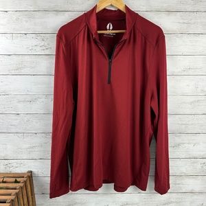 Bearded‎ Goat Mens 1/4 zip pullover XL Red Long Sleeve